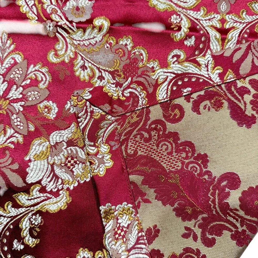 Waterford Dinner Napkins Red Gold Damask Brocade Set of 13 Vintage 2003 EUC